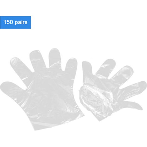 Lot de 300 gants jetables en plastique transparent pour préparation alimentaire, sécurité cuisine restaurant barbecue (1/5)