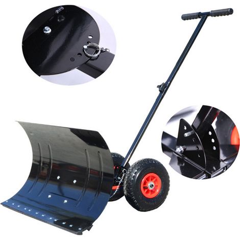 Hengmei – Pelle à neige avec roues – Poignée ergonomique réglable – Capacité de déneigement optimisée – Pour surfaces glissantes