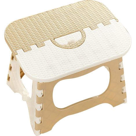 Tabouret pliable en plastique innovant pour enfants et adultes, outil portable pour activités de plein air (beige) (1/5)