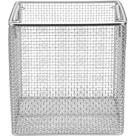 Panier de nettoyage à ultrasons avec 2 poignées, maille de 4 mm (5/32 po), carré de 20 x 20 x 20 cm (7,87 x 7,87 x 7,87 po), en acier inoxydable, pour le lavage de pièces automobiles et outils. (1/5)