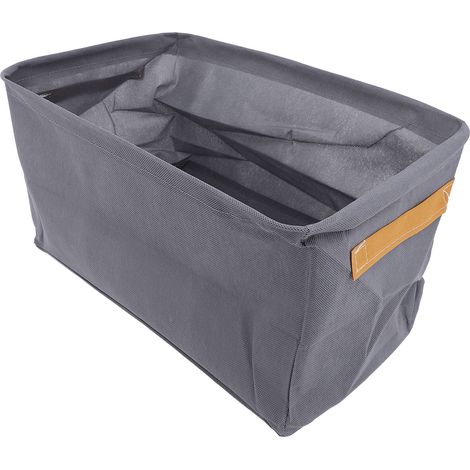 Lot de 6 caisses de rangement textile pliable épaisses pour vêtements penderie armoire gris 42x28x25cm (1/5)