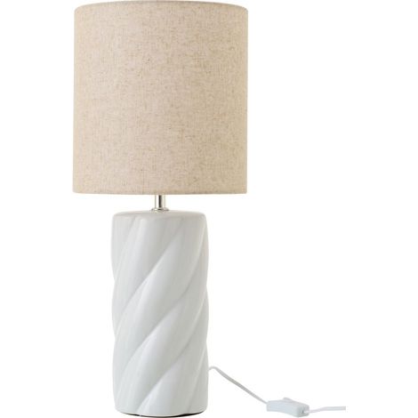 Lampe à Poser en Céramique "Swirl" 53cm Blanc (1/4)