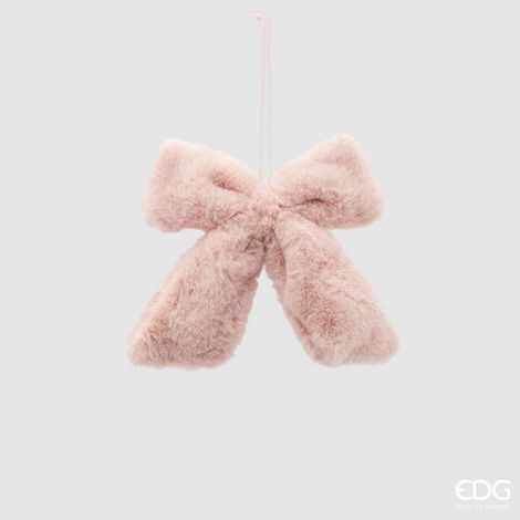 FIOCCO APPENDIBILE IN PELUCHE ROSA 16X22CM NATALE ADDOBBI ALBERO