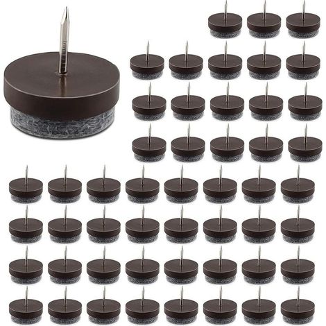 Clous Patins De Meuble Antibruit Patins En Feutre Avec Clou Clouer Meubles Feutre Chaise Protecteur Pour Fauteuil En Parquet Stratifié, 27mm Chaise De Meuble En Bois, Tabouret, 50pcs (1/5)