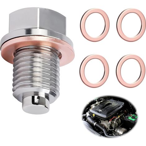 Bouchon Vidange 5 Joints Huile Magnetique Acier Inoxydable Carter (1/5)