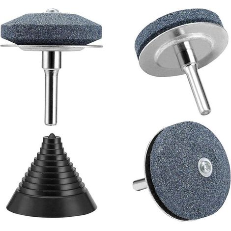 3 Pièces Affûteur De Tondeuse À Gazon, Affûteur De Tondeuse Jardin Lame De Tondeuse À Gazon Broyeur Perceuse Electrique Affûteuse D'Outils, Accessoire Forage De Fichier Rotatif (1/5)
