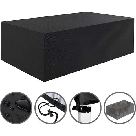 Fundas para muebles de jardín, 420D Oxford impermeable y anti-UV Fundas para muebles de exterior, 24014090cm, negro