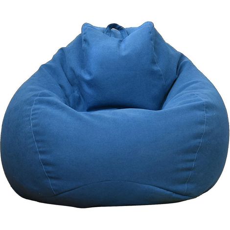 Nouveau pouf extra large, housse de canapé, fauteuil relax d'intérieur pour adultes et enfants - Prix promotionnel - 100 x 120 cm - Bleu (1/5)