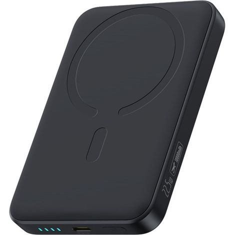 Power bank EnerFill FM11 Ultra-Mini MagSafe da 10000 mAh e 22,5 W con cavo USB-C - Nero (1/5)