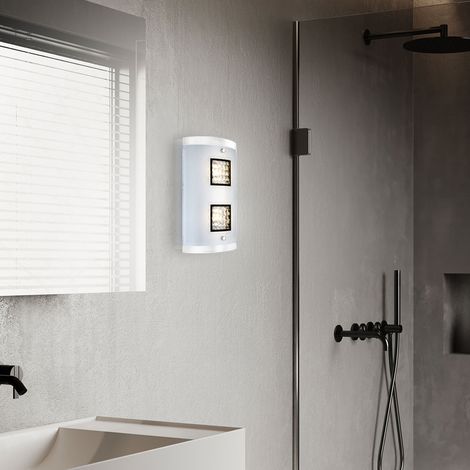 Lampada da parete LED 10 watt luce illuminazione vetro cromo cristalli trasparenti Globo 48242-2