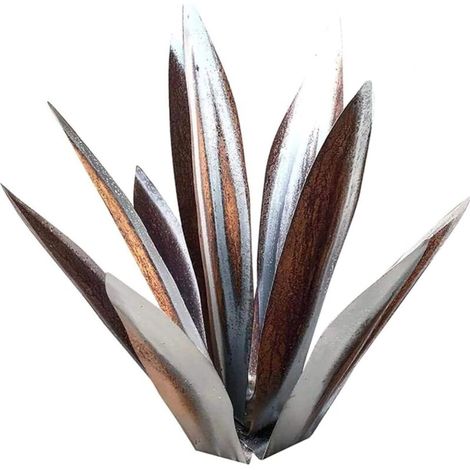 Statue de plante d'agave de tequila en fer à faire soi-même, sculpture d'ornement pour jardin extérieur, maison, patio, arrière-cour, décoration artistique, argent 27 cm
