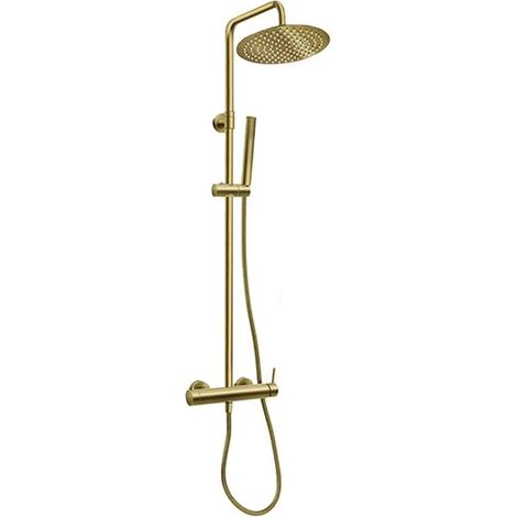 Novaservis Ferro Ciriculus - Duschset mit Armatur, Durchmesser 25 cm, Gold gebürstet NP85-BCK7UBG (1/2)