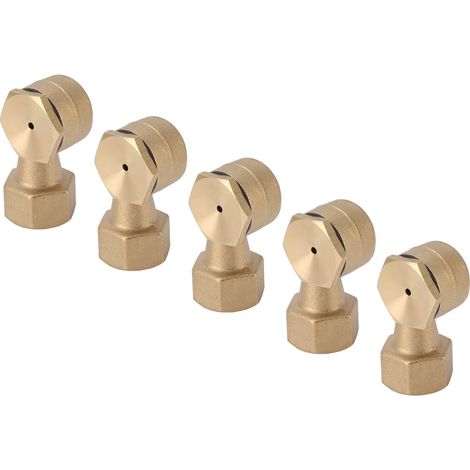 Lot de 5 buses de jet en laiton à filetage femelle G1/2" pour fontaine, résistantes et automatiques, idéales pour jardin, cour ou hôtel. (1/5)