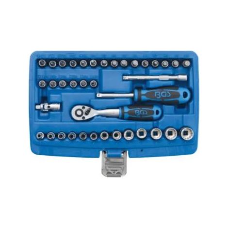 BGS Set di chiavi a bussola multi-impugnatura 39 pezzi blu