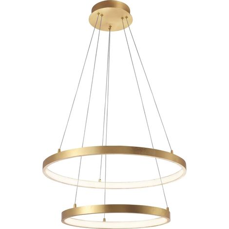 [NEUWERTIG] B-Ware Nova Luce Pendelleuchte Hängeleuchte Leon Led Blattgold Warmweiß ø 60 Cm 67 W