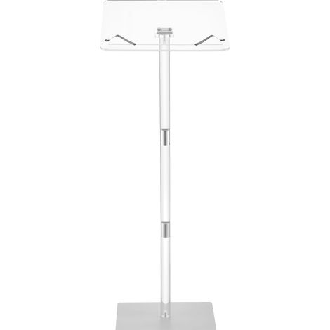 Mophorn Atril de acrílico con altura de 104,5 cm, superficie de lectura de 40 x 31 cm, clips para sujetar libros y ángulo ajustable, ideal para aulas, bodas, conferencias, discursos y conciertos (1/5)