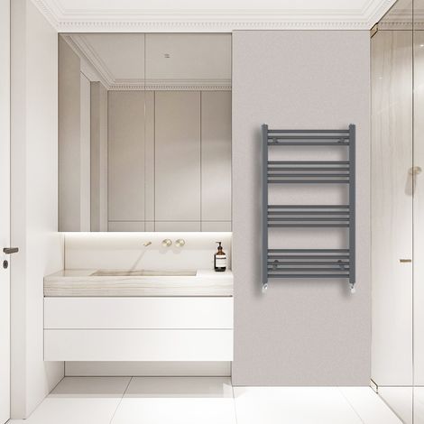 WarmeHaus Heated Straight Towel Radiator Anthracite 1000x600mm
