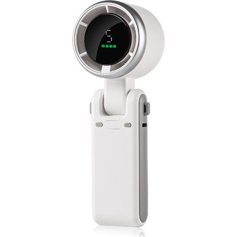 Ventilateur portable rechargeable, mini ventilateur à piles avec affichage LED, angle réglable et mode turbine, blanc, 2 cm — AquaForge (1/4)