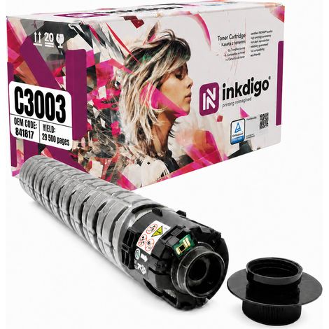 Toner Inkdigo 841817 compatibile con Ricoh Aficio MPC3003sp MPC6004 MPC3004 certificato TÜV (1/5)