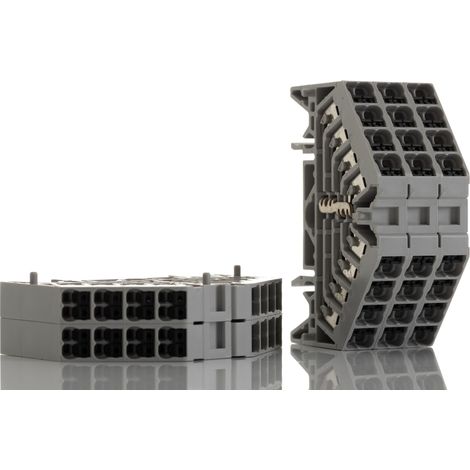 Bloc de jonction rail DIN Weidmuller P, 1.5mm², Enfichable, Gris ( Prix pour Paquet de 5 )