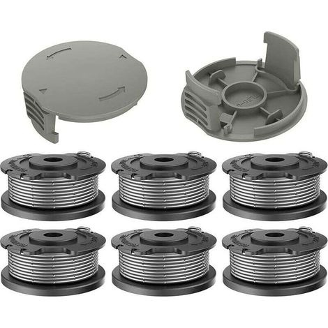 Lot de 6 Coupe Bordure Bobine de Rechange en Nylon F016800569 Compatible avec Bosch EasyGrassCut 18 23 26 SL (6 Bobines de Fil, 2 Couvercles de Bobine) (1/5)