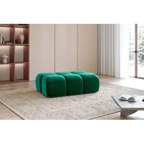 Polsterhocker Designerhocker DARCY 128x85 cm in Stoff Salvador Flaschengrün (1/2)