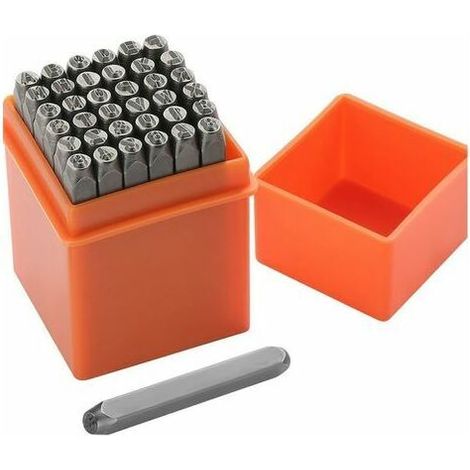 36 Pieces Punching Letters and Numbers, 6mm Metal Letter Punch, A-Z and 0-9 Metal Punching Letter, Punching Number for Metal, Plastic, Wood, Leather Stamping (1/5)