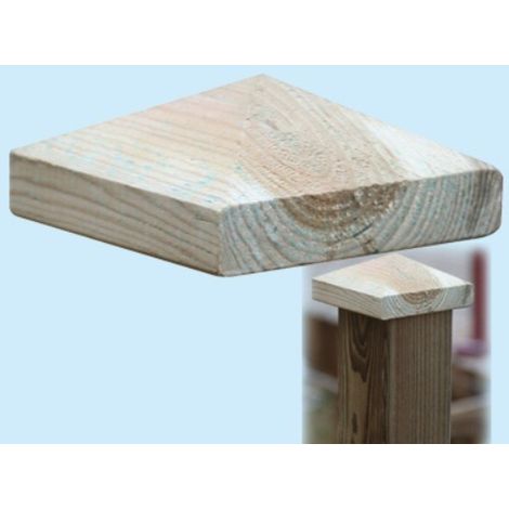 Copripalo Lasa In Legno Di Pino Impregnato Forma Diamante 9X9Xh4 Cm. (1/2)