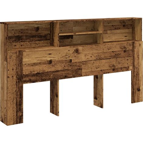 Práctico armario de cabecera tipo librería 180 x 19 x 103 cm ahorrador de espacio estilo vintage de madera madera vieja 020050960 (1/5)