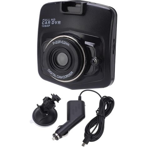 Enregistreur de Conduite DVR 1080P, Caméra de Voiture Grand Angle GT300 HD 170 Degrés avec Moniteur de Stationnement, Batterie au Lithium 120 MAh Intégrée, Prise en de (1/5)
