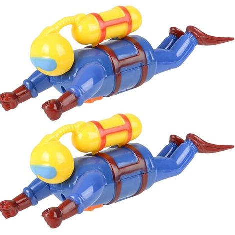 Lot de 2 jouets de bain à remonter pour enfants, jouets de bain sur le thème de la plongée sous-marine, jouets aquatiques amusants pour le bain, petits cadeaux et surprises pour les fêtes sous-marines (1/5)