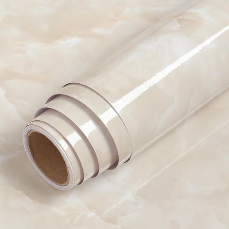 Papier Adhesif pour Meuble Marbre Beige Blanc Creme Revêtement Plan de Travail Cuisine 40cm x 200cm Film Adhesif pour Meuble Cuisine Vinyle Papier Peint Autocollant pour Armoire Table Cusine (1/5)