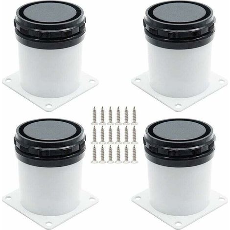 4er-Set verstellbare Möbelfüße – Edelstahl – mit Schrauben – Weiß – 5 cm Höhe – Crezuo