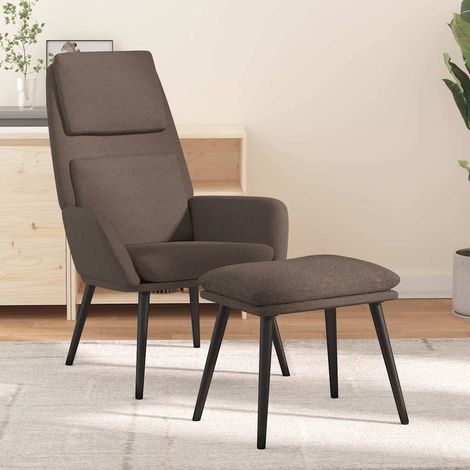 Chaise de relaxation avec tabouret Fauteuil relax - Taupe Tissu BonneVie-66772 (1/5)