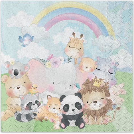 Big Party Tovaglioli Puppies Jungle 33 x 330Cm 20 Pz