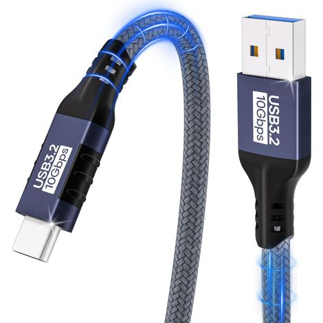 Câble USB A vers USB C 1,5m,transfert de données 10 Gbit/s câble de charge pour iPhone 16/15/Pro Max,Samsung Galaxy S24/S23/S22/S21/S20 Note 10,iPad Pro,SSD externe,périphérique USB vers Type-C (1/5)