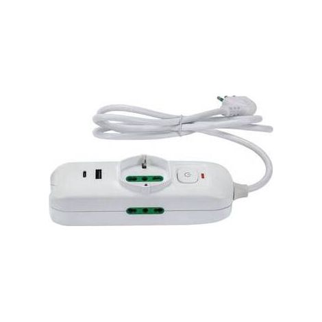 FME 474124 MULTIPRESA 2P BIP+1BIP/SCH+USB-A-C TRIAX