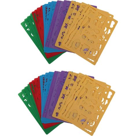 Ensemble de 40 pochoirs à dessin pour enfants (Noël, Halloween) - Modèles de peinture en plastique à découper et à peindre. (1/4)