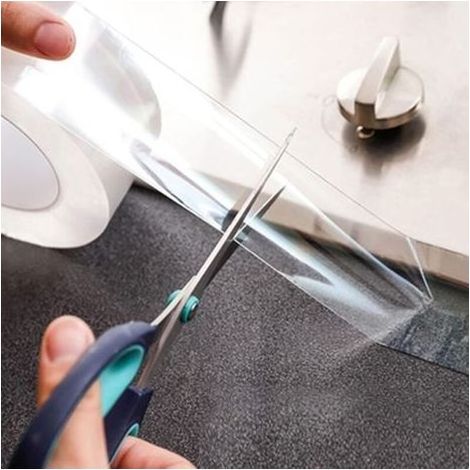 Mokani Klarsicht-Dichtungsstreifen – Selbstklebend für Küche, Bad, Badewanne, Toilette, Dusche, Waschbecken – 5 cm x 10 m (1/5)