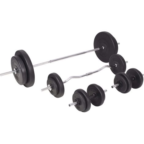 Maison Exclusive - Langhantel- und Kurzhantelset 90 kg (1/5)