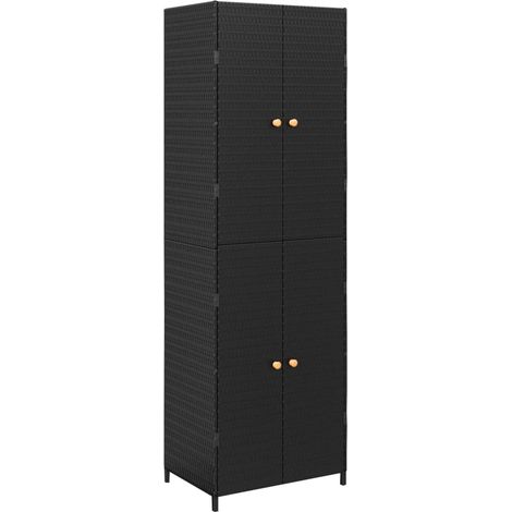 GBLY Gartenschrank Schwarz 59x40x180 cm Poly Rattan (1/5)