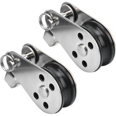 Ensemble de 2 poulies en Nylon et acier inoxydable, petites poulies de levage pour voilier et Kayak (1/4)