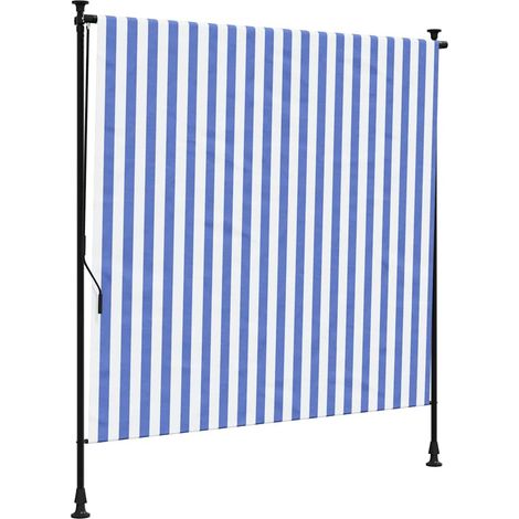 Maison Exclusive - Außenrollo Blau und Weiß 150x270 cm Stoff und