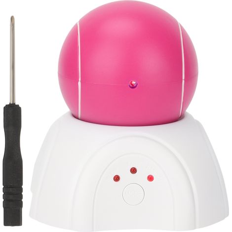 Boule Rotative Pour Chat - 360 Degres Automatique Avec Led Rouge - Mode Lent Rapide Aleatoire - Base Antiderapante En Silicone - Piles AA Non Incluse - 1 Piece (1/5)