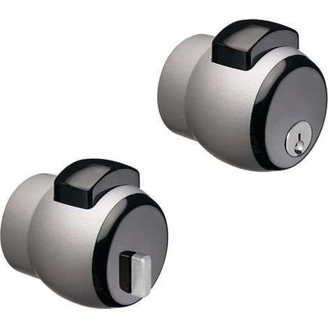 1PZ POMOLO PREMI/APRI 'NOVA N.13' verniciato argento/pulsante grigio