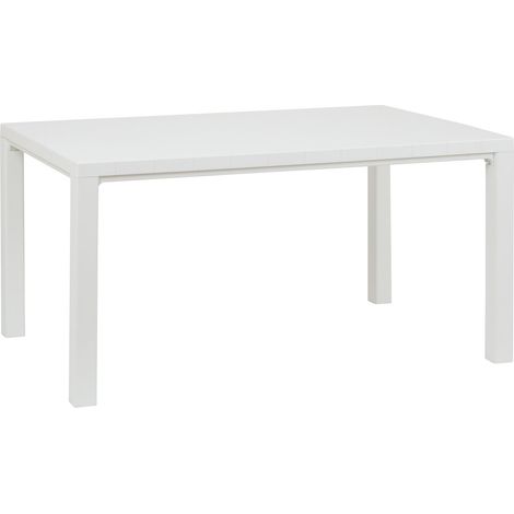 Toomax Davide Tavolo da giardino bianco con finitura effetto legno, 147x88x74h cm, tavolo grande adatto per 4 e 6 persone, resistente ai raggi UV, ideale per interno ed esterno