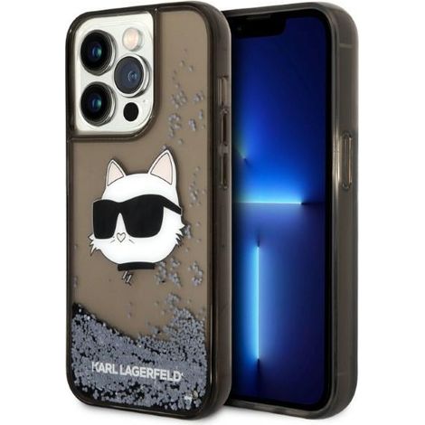 Hülle für iPhone 14 Pro Max Karl Lagerfeld Glitter Choupette Schwarz (1/5)