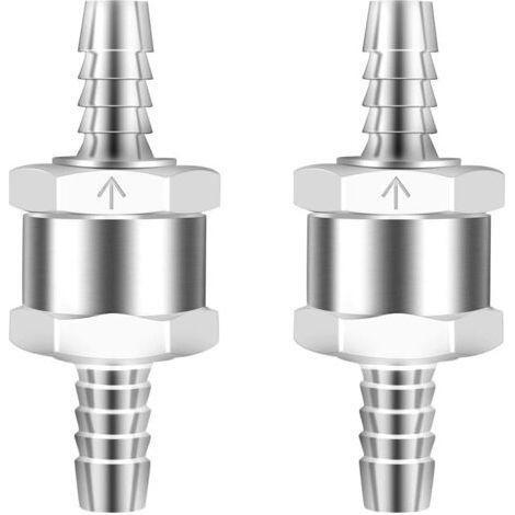 Lot de 2 clapets anti-retour de 8 mm en alliage d'aluminium, clapet anti-retour unidirectionnel adapté aux carburateurs essence et diesel, système de carburant basse pression (1/5)