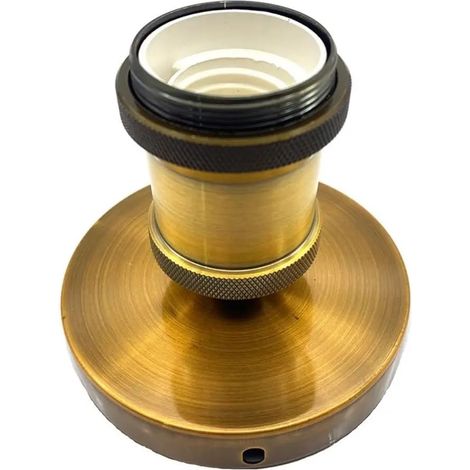 Lot de 3 douilles vintage E27/E26 pour lampes de plafond 100-240 V avec accessoires pour chambre, cuisine, salon, décoration intérieure (bronze doré) (1/5)