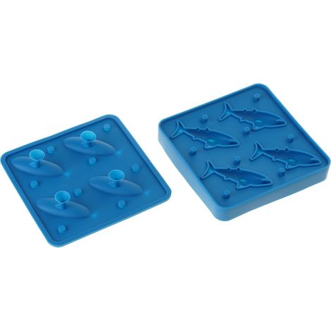 Eisformen aus lebensmittelechtem Silikon, einzigartige Haifischform, wiederverwenar, geeignet für Suppen-, Wein-, Saft-Gefrierschränke usw.